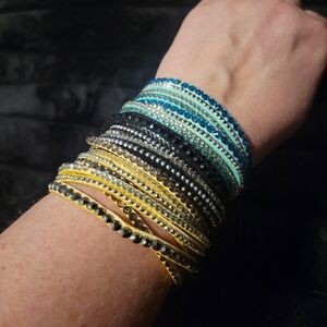 Elegant Multi-Color Crystal Bracelet Set